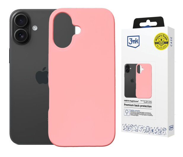 3mk Hardy MagSilicone Pink do iPhone 16 Plus - 1344417 - zdjęcie